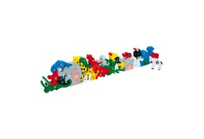 Small Foot Пъзел Животни, с букви и цифри, дървен, 26 части