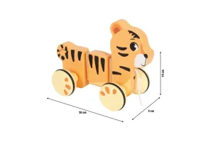 Small Foot Тигър Сафари, за дърпане, дървен - 8