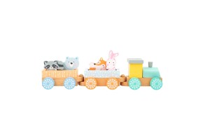 Small Foot Влакче, дървено, в пастелни цветове, 9 части - 3