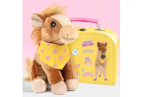 Studio Pets Плюшено конче с куфарче, паспорт и стикери, Мили, 16 см