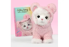 Studio Pets Плюшено коте Рагдол с книжка за оцветяване, Мауси 23 см