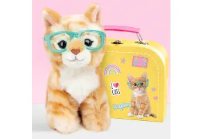 Studio Pets Плюшено коте с куфарче, паспорт и стикери, Рей Бен, 16 см