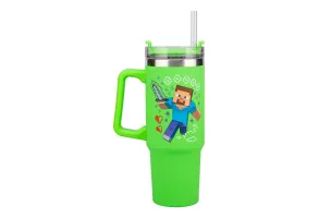 Термо чаша със сламка Minecraft Green 900 ml