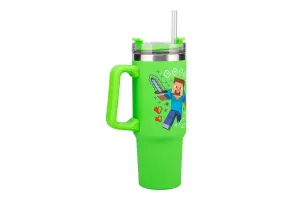 Термо чаша със сламка Minecraft Green 900 ml - 2