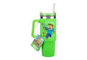 Термо чаша със сламка Minecraft Green 900 ml - 7