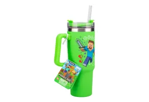 Термо чаша със сламка Minecraft Green 900 ml - 8