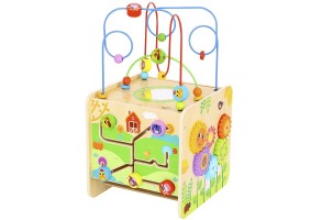 Tooky Toy, Голям дървен дидактически куб с активности, Ферма
