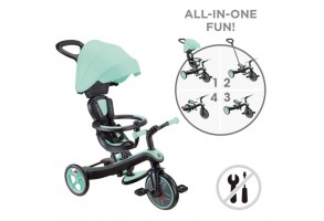 Триколка 4 в 1 GLOBBER EXPLORER TRIKE със сенник - ментово зелена - 8