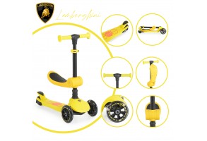 Тротинетка Lamborghini 2в1 жълт