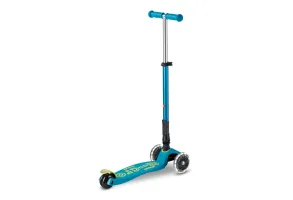 Тротинетка Micro Maxi Deluxe Foldable LED, Цвят Petrol Green, снимка 3 - 4
