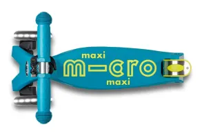 Тротинетка Micro Maxi Deluxe Foldable LED, Цвят Petrol Green, снимка 5 - 6