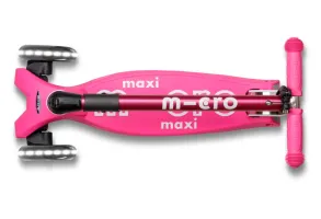 Тротинетка Micro Maxi Deluxe Foldable LED, Цвят Shocking Pink, снимка 4 - 17