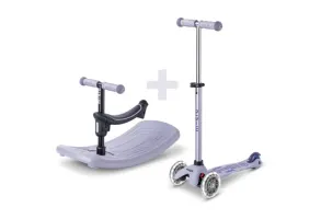 Тротинетка Micro Mini Deluxe Rock & Go LED - Цвят: Lavander Mint - 8
