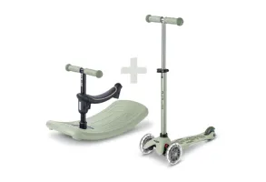 Тротинетка Micro Mini Deluxe Rock & Go LED - Цвят: Olive Sage - 20