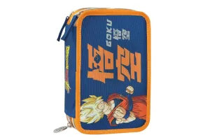 Ученически несесер DragonBall Goku Blue/Orange със съдържание и 3 отделения
