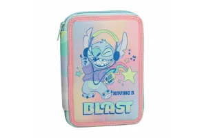 Ученически несесер с две отделения и съдържание Stitch Having a Blast
