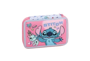 Ученически несесер Stitch Tropical  с две отделения и съдържание