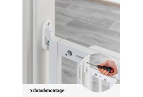 Универсална преграда за врата/стълби с пробиване Reer 46140, Бяла - 3