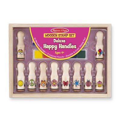 Дървени печати Melissa&Doug щастливи дръжки 12306