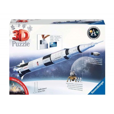 3D Пъзел Ravensburger 440 ел. - Ракета Apollo Saturn V