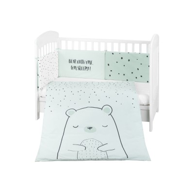 Бебешки спален комплект 2 части EU style 70/140 Bear with me Mint