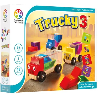 Детска логическа игра Smart Games Preschool Wood - Камиончета