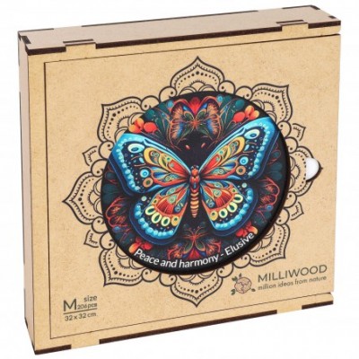 Дървен пъзел Milliwood, Peace and Harmony, 206 части - Мандала, Неуловима