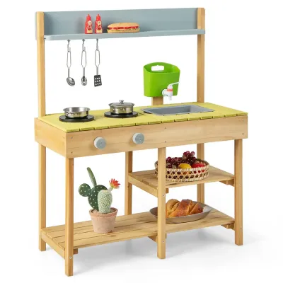 Дървена Градинска Кухня за игра, Costway