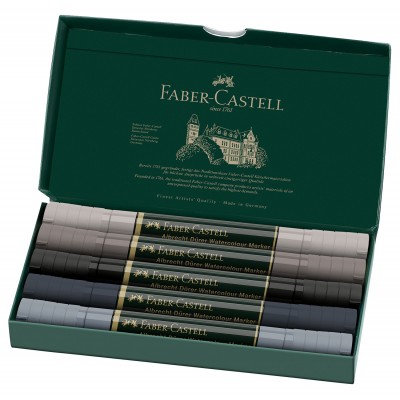 Faber-Castell Акварелен маркер Albrecht Dürer, 5 цвята, сиви