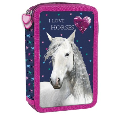HORSE 17  несесер с 2 ципа, ПЪЛЕН