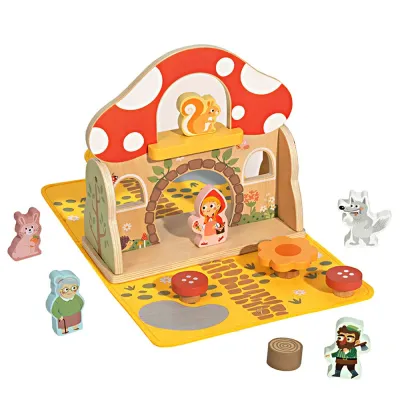 Игра с дървени фигури в куфарче, Червената шапчица