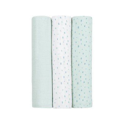 Комплект 3 бр муселинови пелени 80х80 см Dots Blue