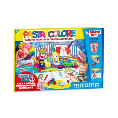 Креативен комплект MITAMA Pasta Colore Circus Lab - 10 цвята глина, 26 аксесоара, 2 циркови палатки