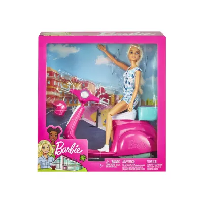 Кукла Barbie - Барби с розов скутер