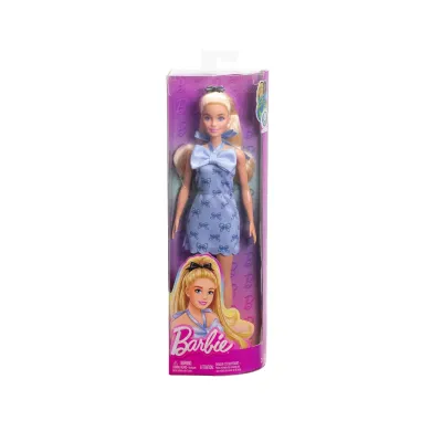 Кукла Barbie - Моден дизайн: Тоалет със сини панделки