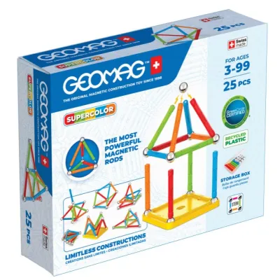 Магнитен конструктор, Geomag, Supercolor, 25 части