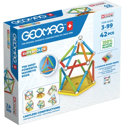 Магнитен конструктор, Geomag, Supercolor, 42 части