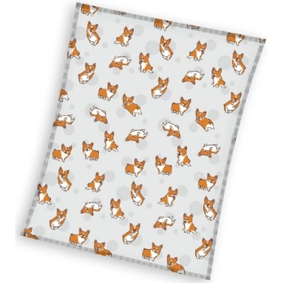 Меко бебешко одеяло Welsh Corgy dogs 130x170