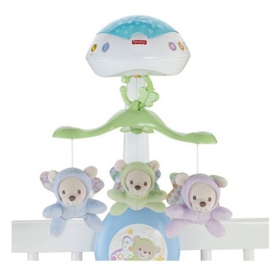 Музикална въртележка за кошара, легло и количка Fisher Price Мечета пеперуди 3в1