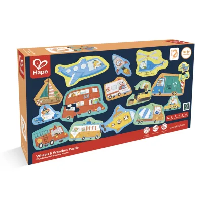 Образователен пъзел превозни средства, Hape, 60 части