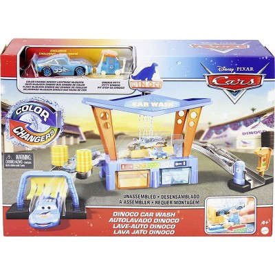 Писта Mattel Disney And Pixar Cars Color Change Dinoco Car Wash, с две коли Lightning McQueen и Pitty