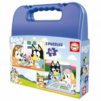 Пъзел, Educa, Bluey в куфарче, 2 х 48 части