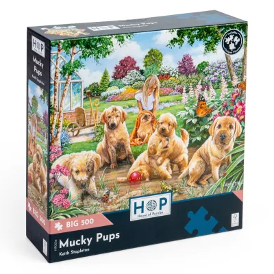 Пъзел с едри части 500 - Кални кутрета - The House of Puzzles