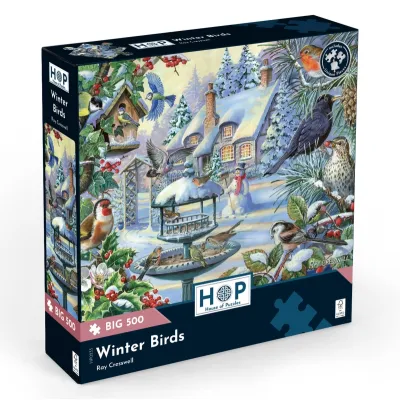 Пъзел с едри части 500 - Зимни птици – The House of Puzzles