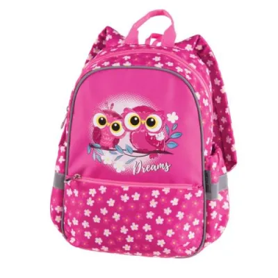 Раница за детска градина PULSE Junior Pink Owl - за 2-6 г, за момиче