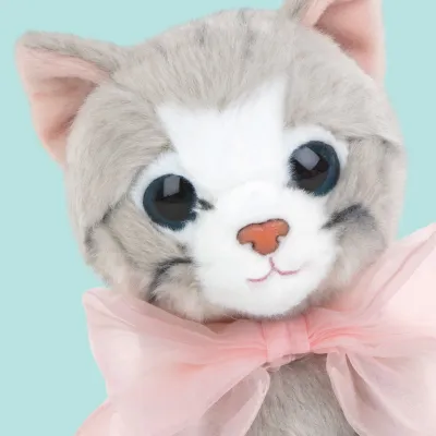 Studio Pets Плюшено коте с панделка Бела, 16 см
