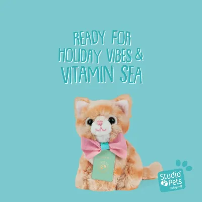 Studio Pets Плюшено коте Томи с куфарче, 8 см