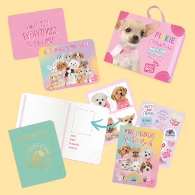 Studio Pets Плюшено куче Чихуахуа, Пинки с куфарче, 8 см