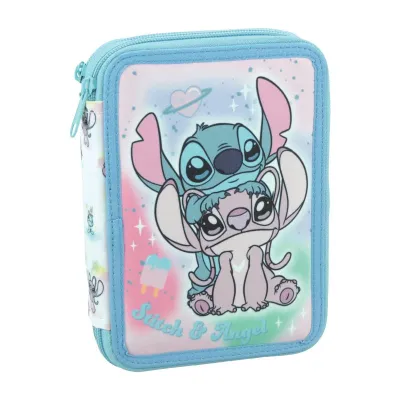 Ученически несесер Stitch 626  с две отделения и съдържание